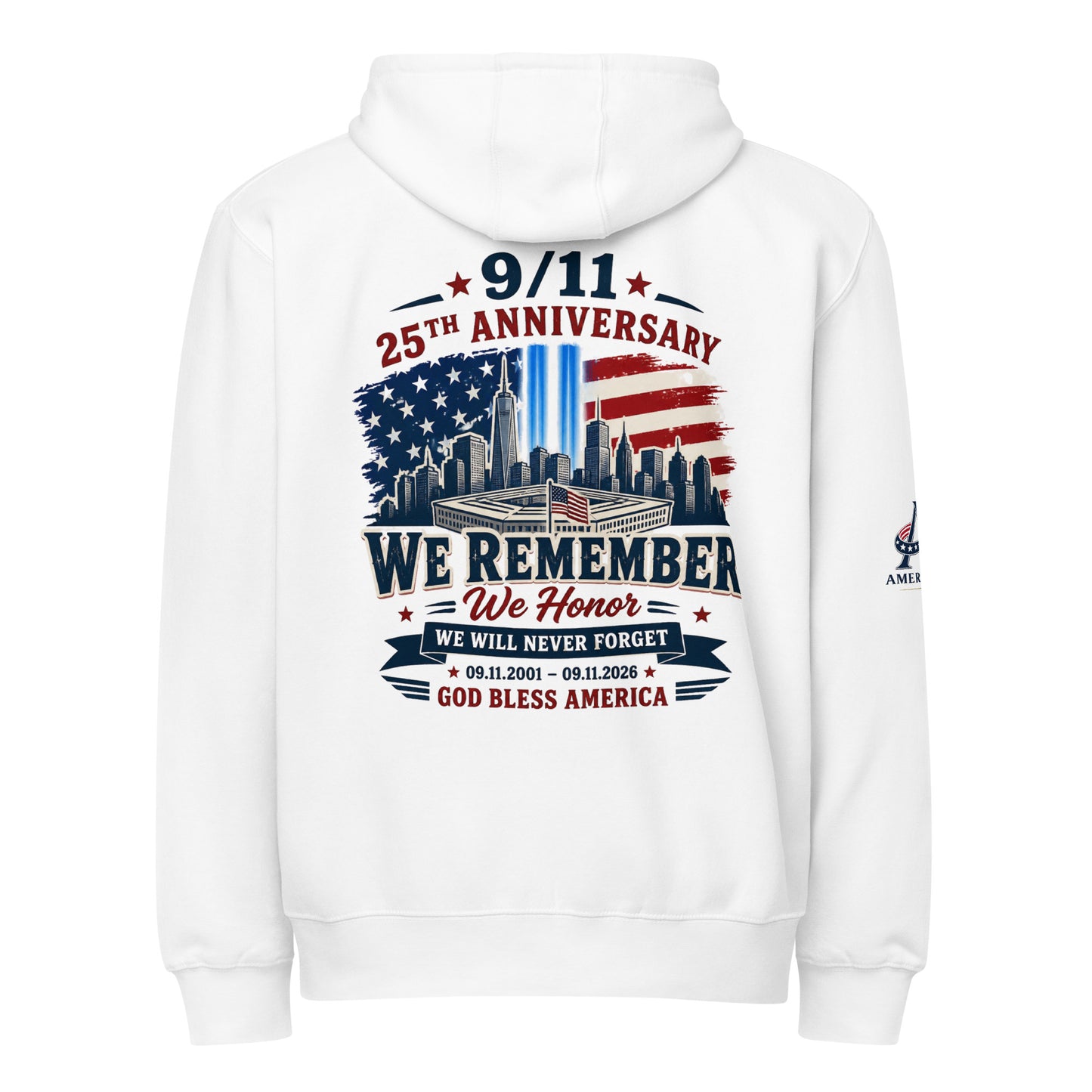 9/11-25th We Remember We Honor Premium Full Zip Hoodie | Americish