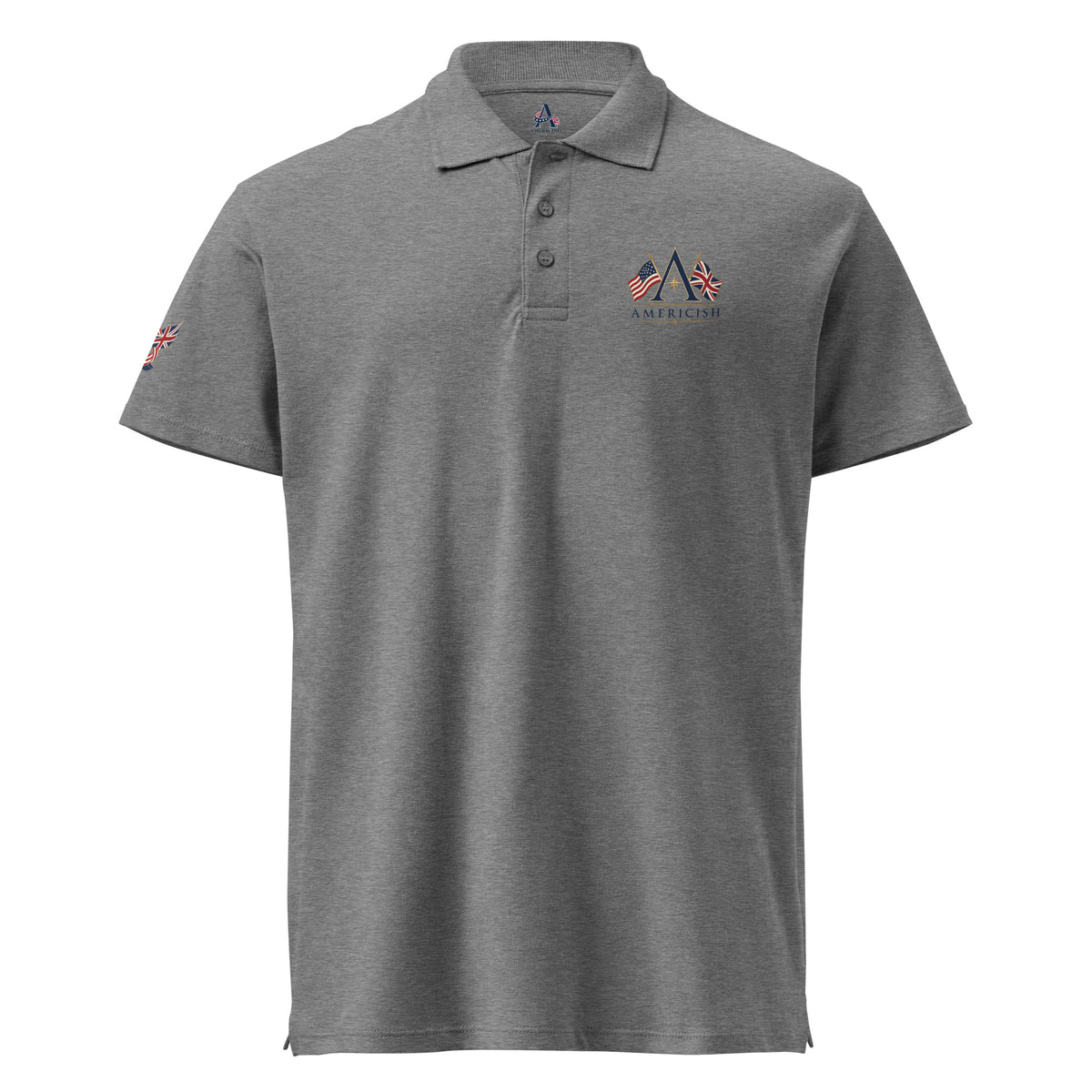 Americish Logo w/Flags Premium pique polo shirt | Americish