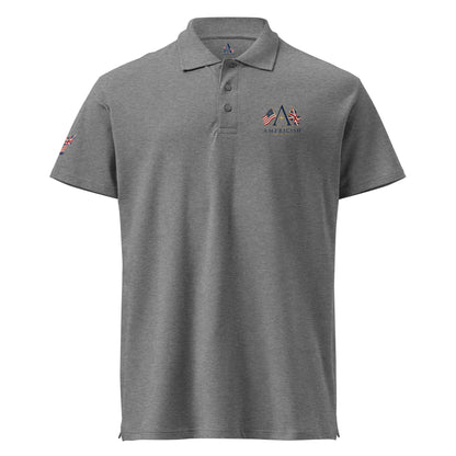 Americish Logo w/Flags Premium pique polo shirt | Americish