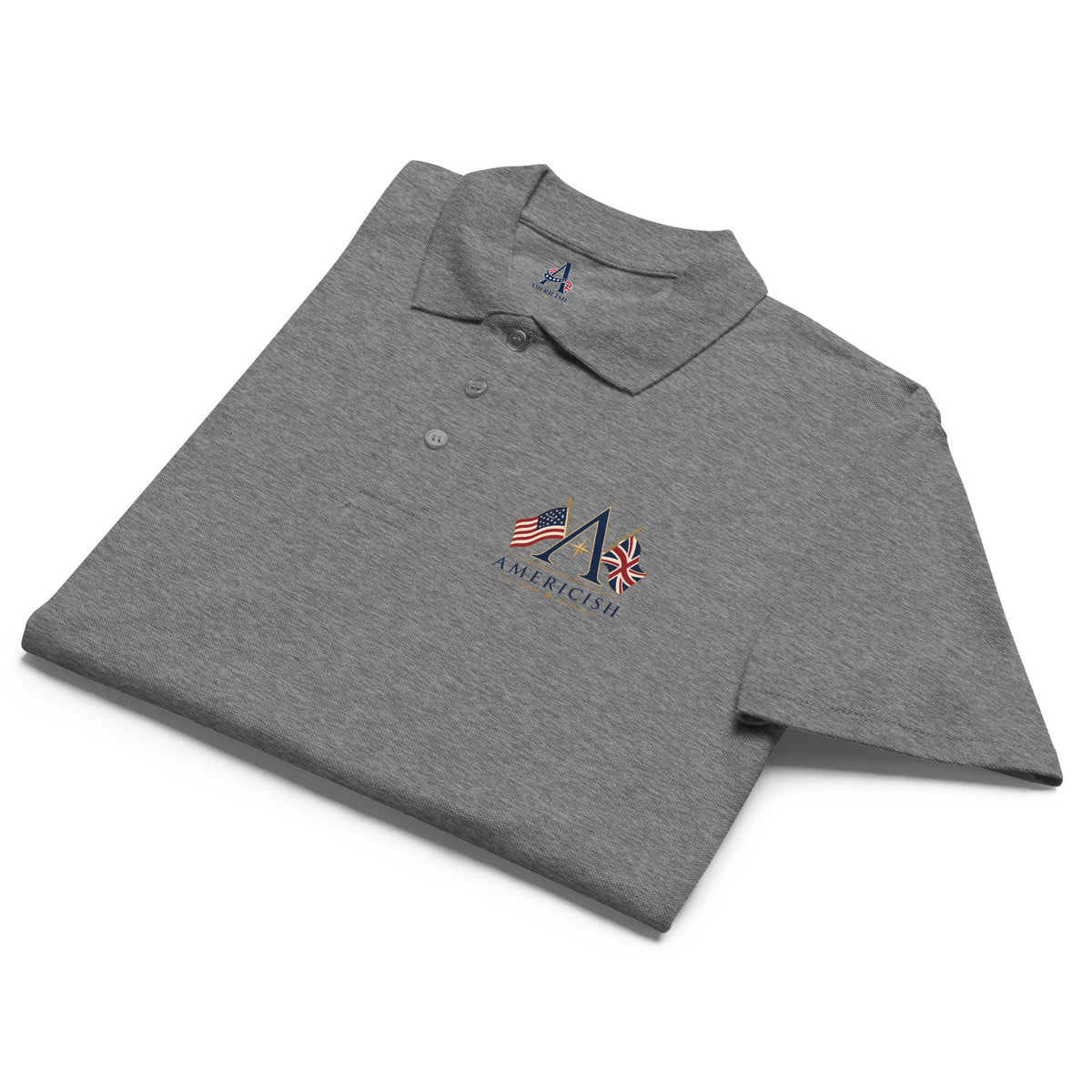 Americish Logo w/Flags Premium pique polo shirt | Americish