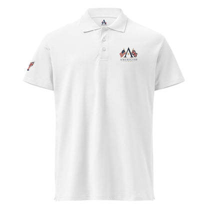 Americish Logo w/Flags Premium pique polo shirt | Americish