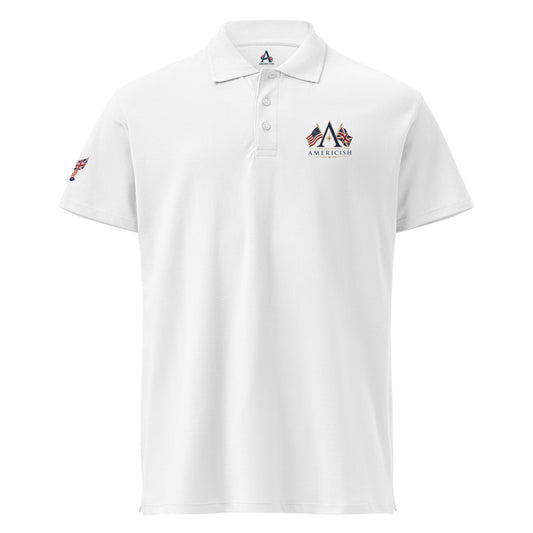 Americish Logo w/Flags Premium pique polo shirt | Americish
