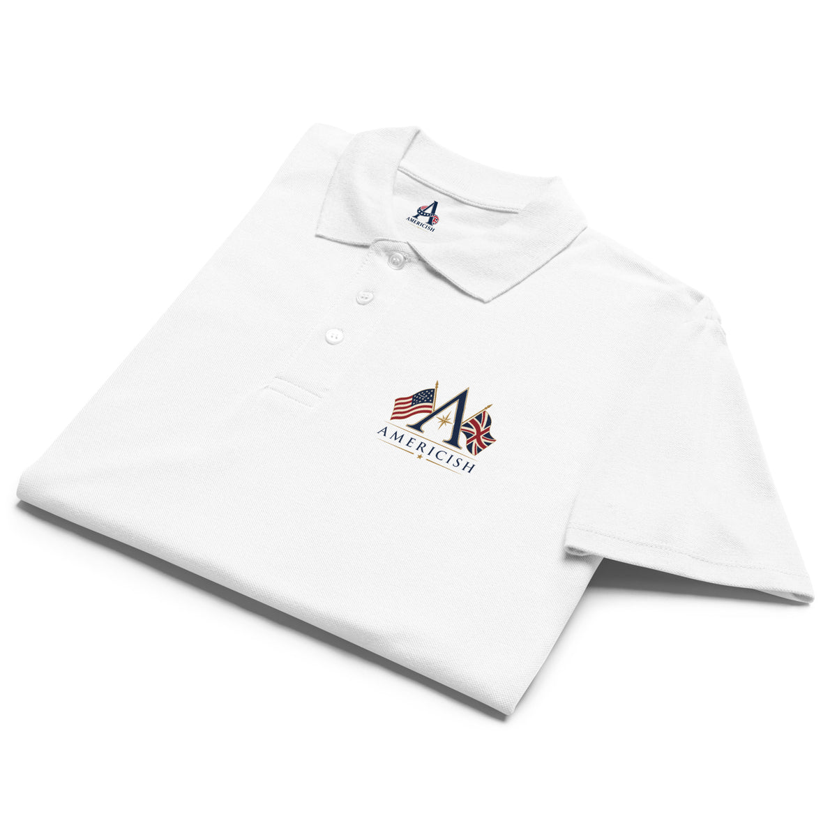 Americish Logo w/Flags Premium pique polo shirt | Americish
