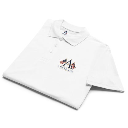 Americish Logo w/Flags Premium pique polo shirt | Americish