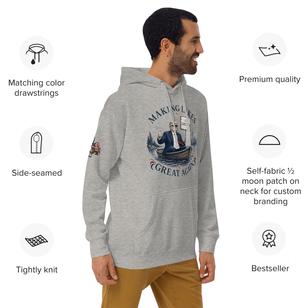 Making Lakes Great Again Trump Boat Unisex Hoodie | Americish