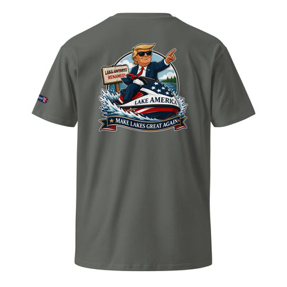 Trump On Jetski Lake America Unisex T-Shirt Premium | Americish