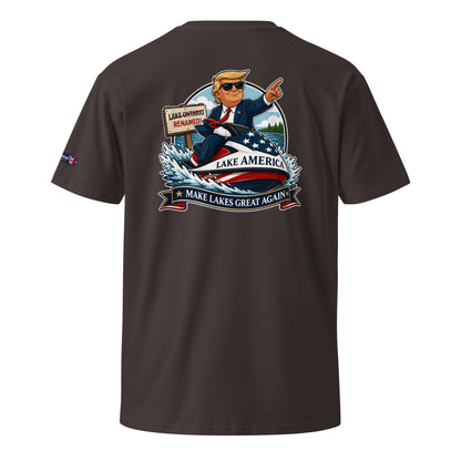 Trump On Jetski Lake America Unisex T-Shirt Premium | Americish
