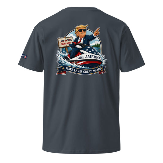Trump On Jetski Lake America Unisex T-Shirt Premium | Americish
