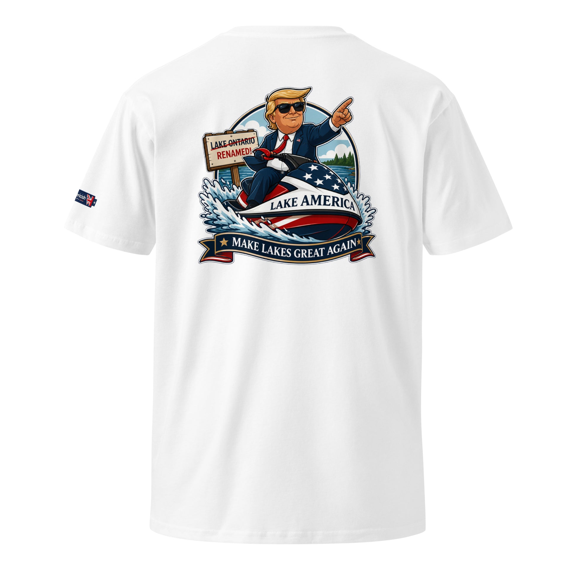 Trump On Jetski Lake America Unisex T-Shirt Premium | Americish