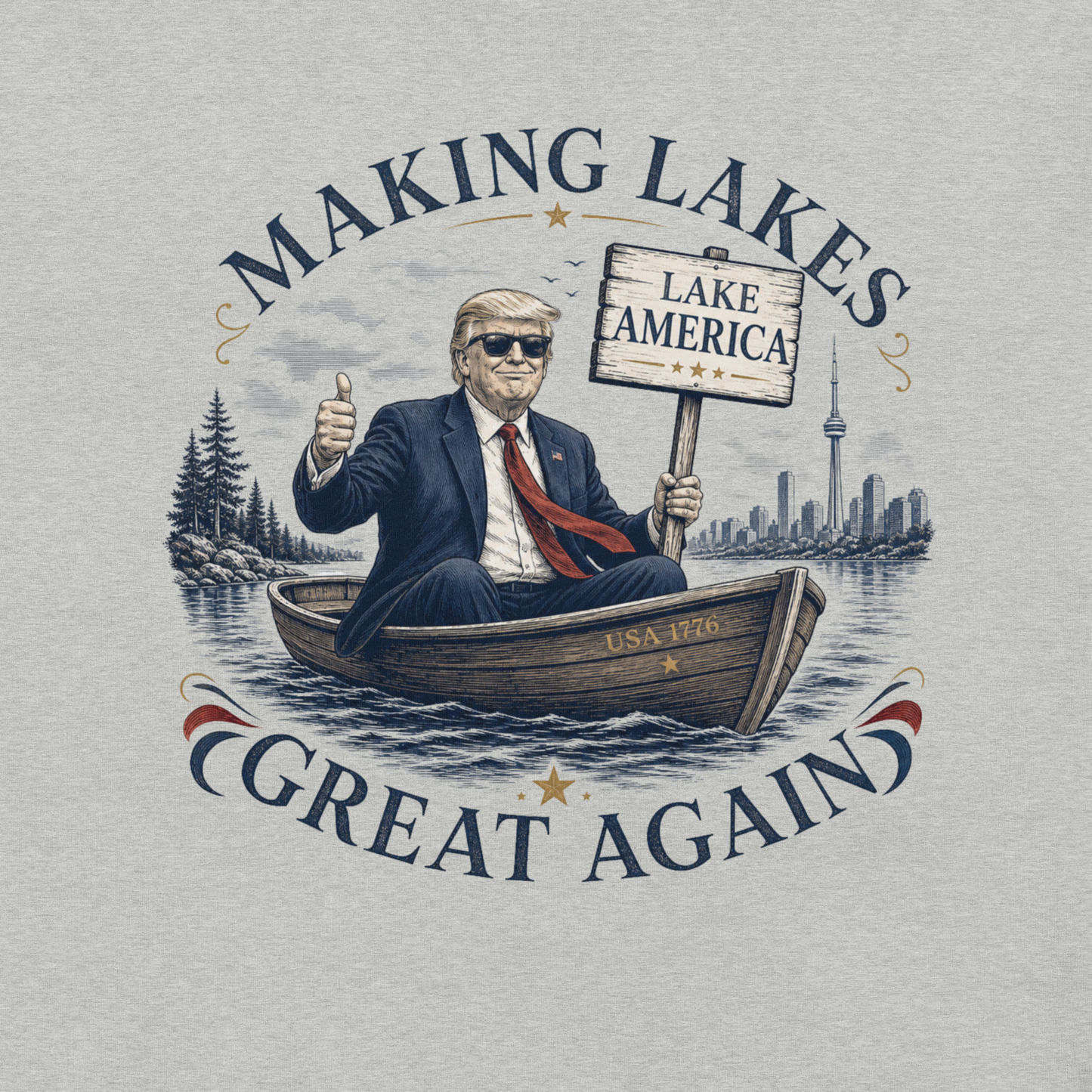 Making Lakes Great Again Trump Boat Unisex T-Shirt | Americish