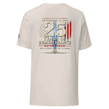 9/11-25 Yrs of Remembrance Unisex t-shirt | Americish