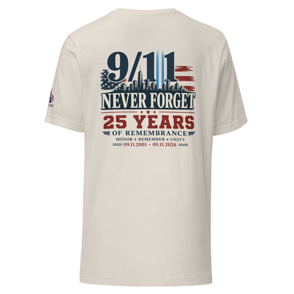 9/11-Never Forget 25 Yrs Unisex T-shirt | Americish