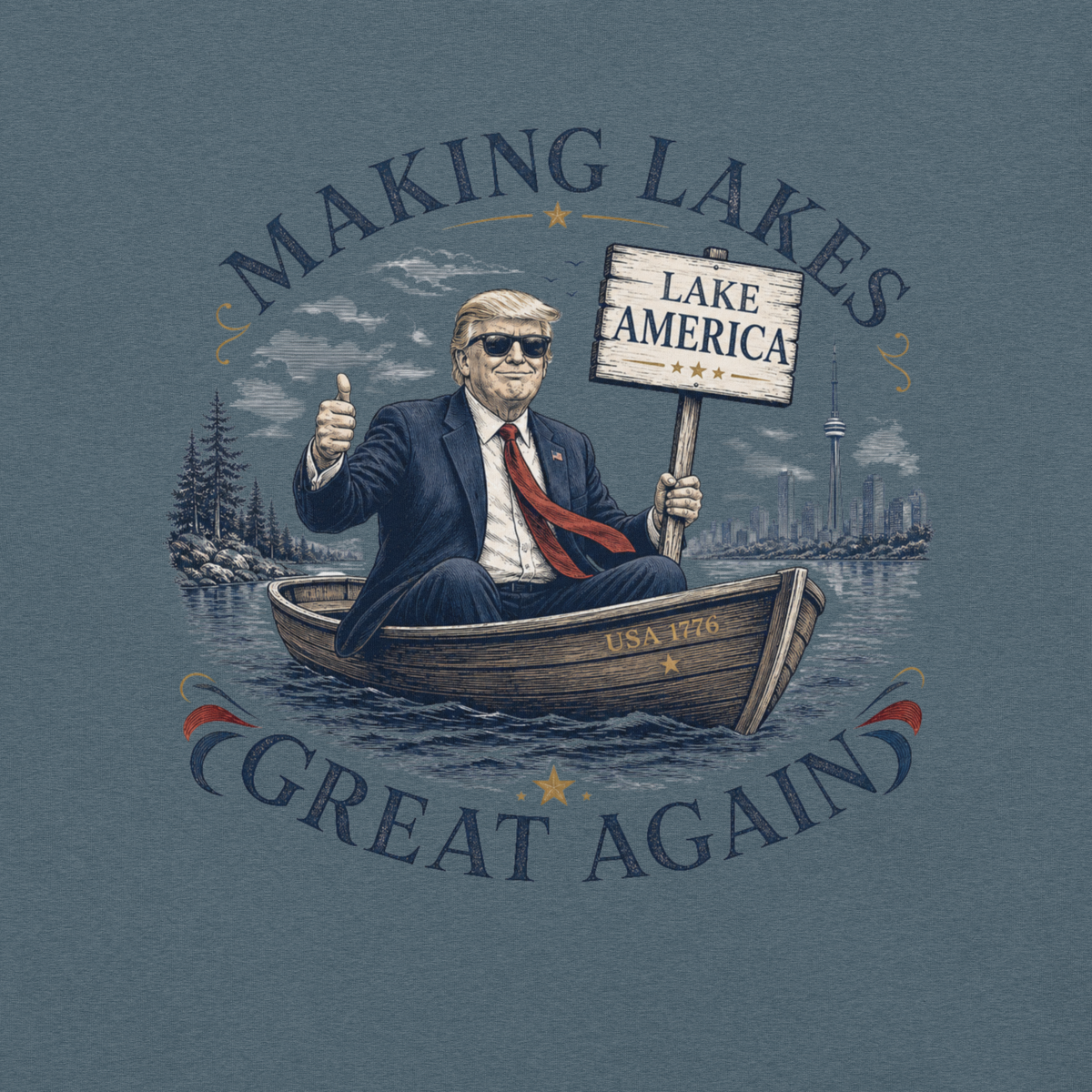 Making Lakes Great Again Trump Boat Unisex T-Shirt | Americish