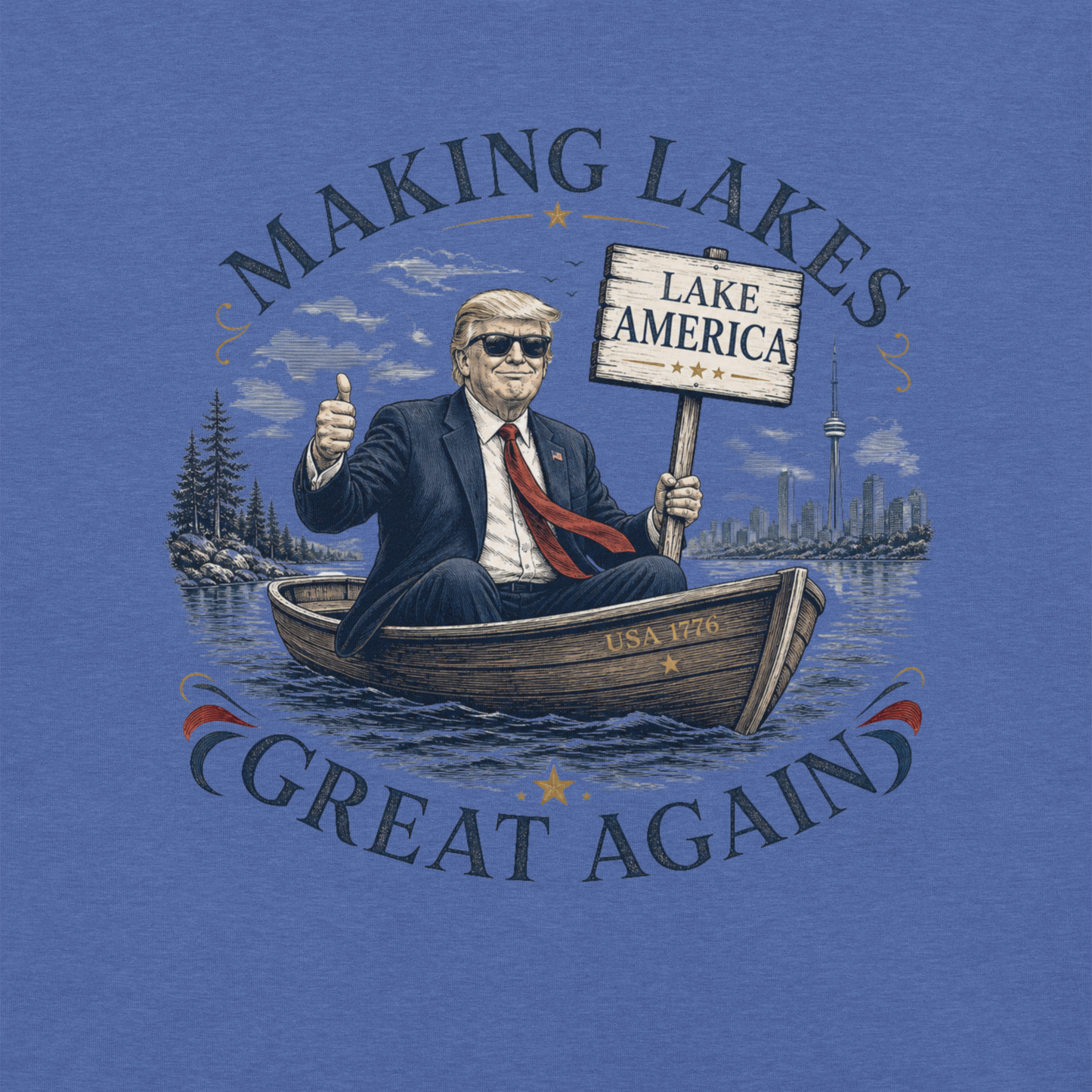 Making Lakes Great Again Trump Boat Unisex T-Shirt | Americish