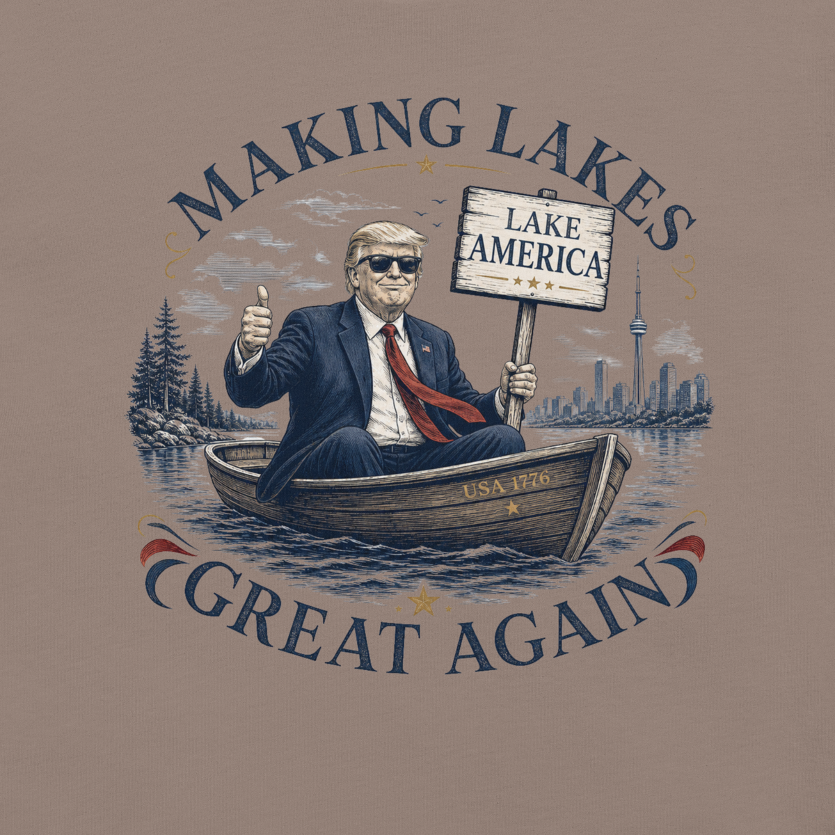 Making Lakes Great Again Trump Boat Unisex T-Shirt | Americish