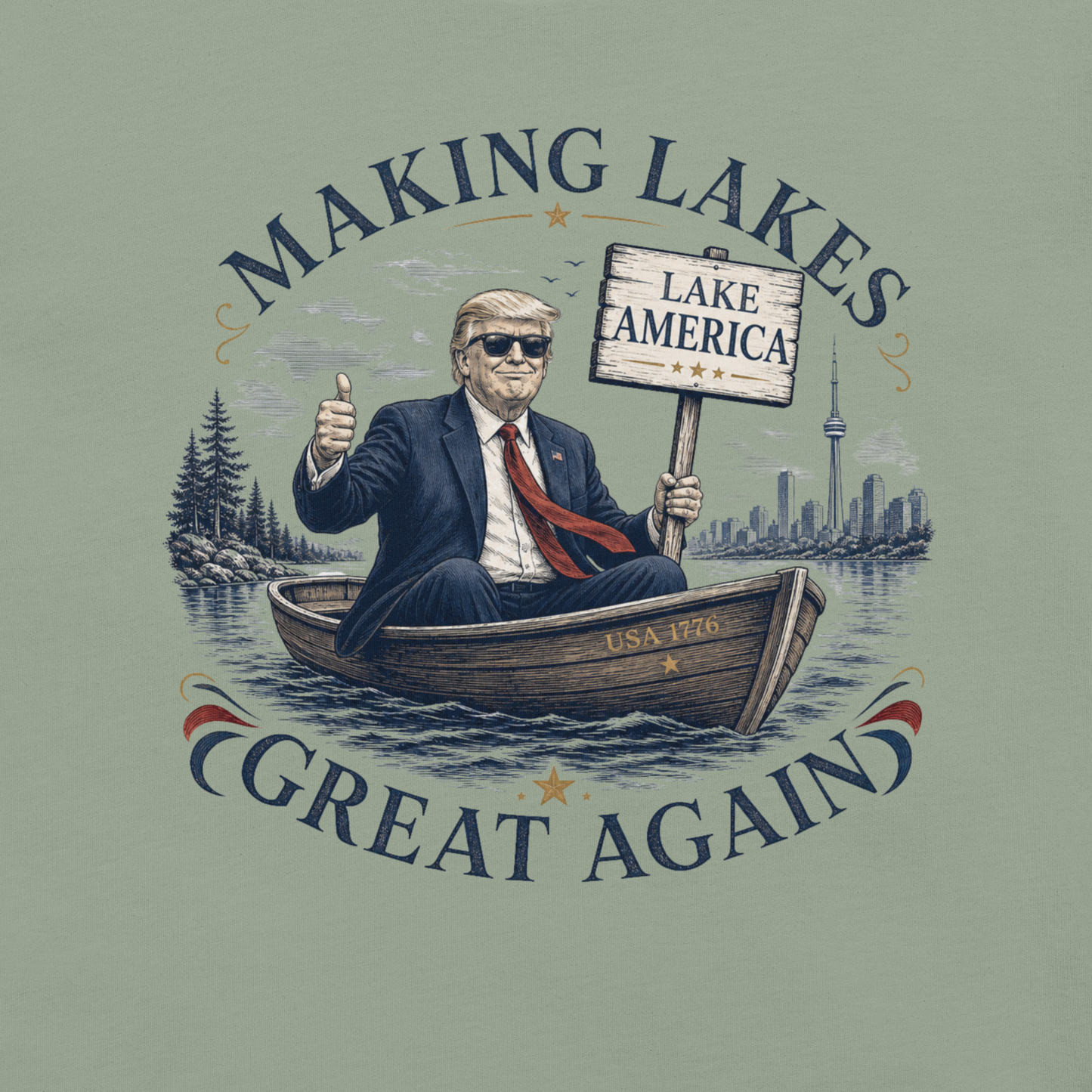 Making Lakes Great Again Trump Boat Unisex T-Shirt | Americish