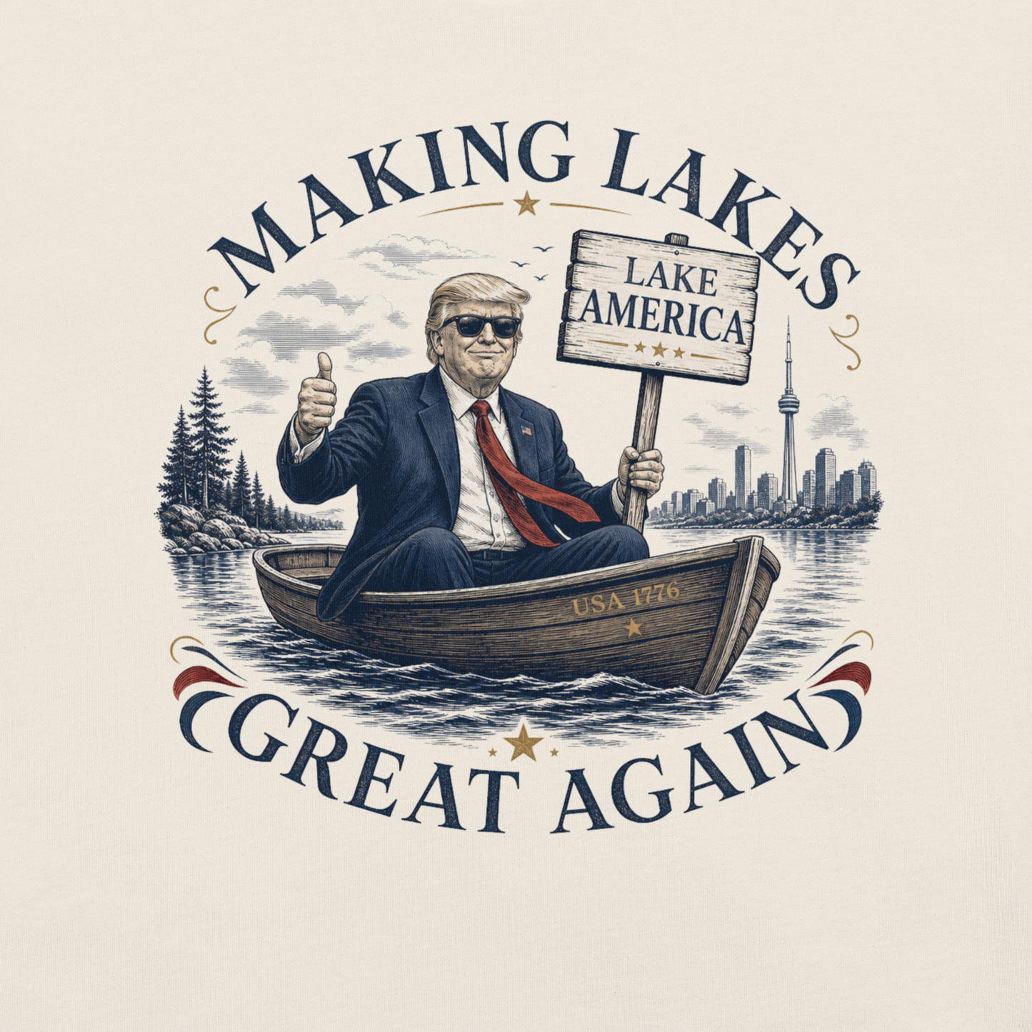 Making Lakes Great Again Trump Boat Unisex T-Shirt | Americish