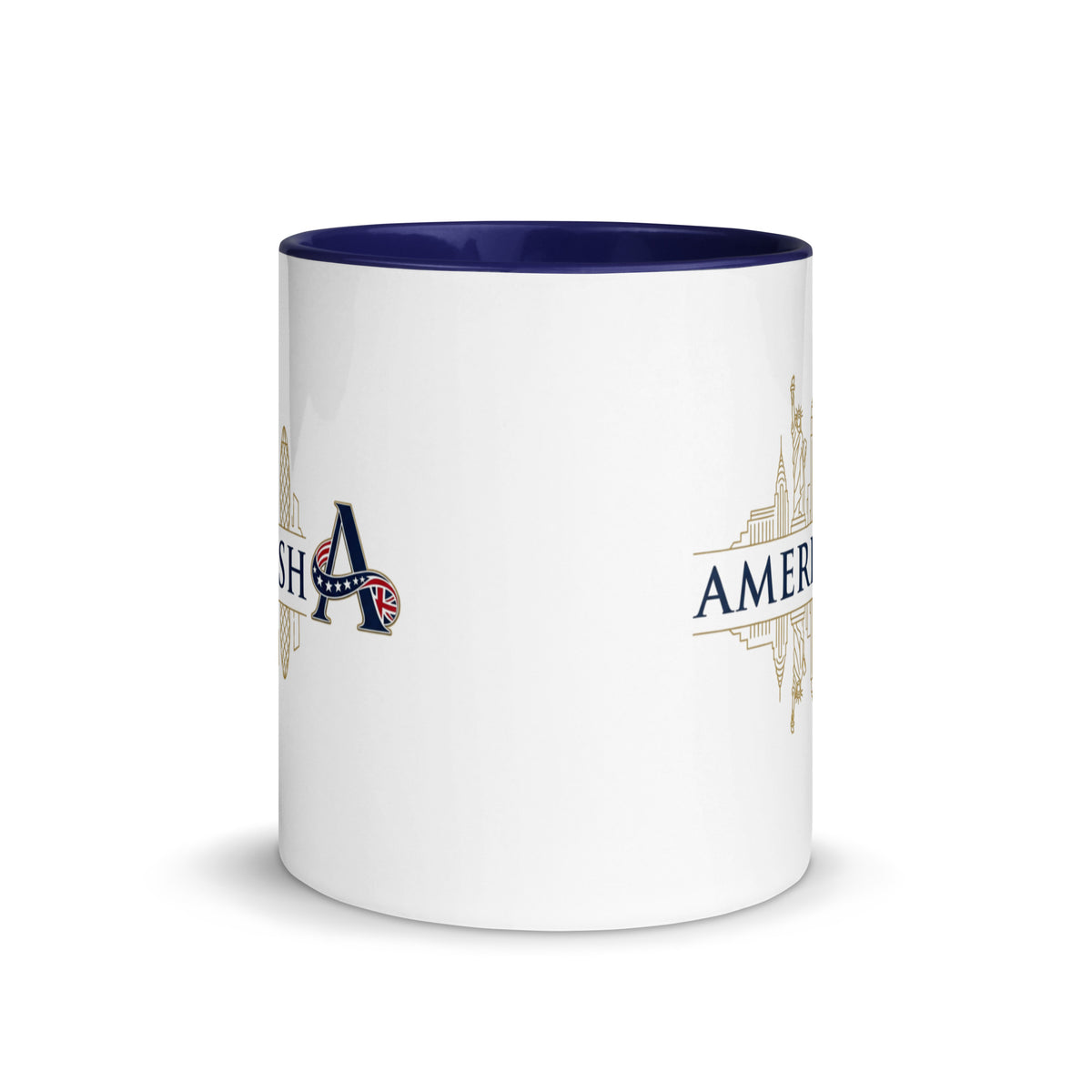 Americish Gold Skylines Mug with Navy Blue Inside | Americish