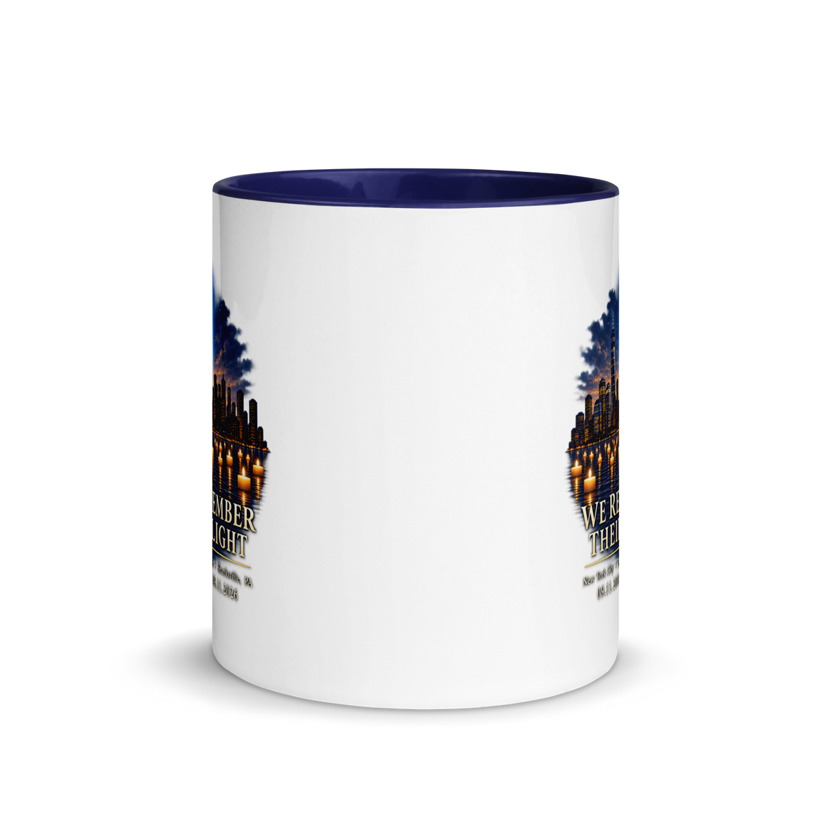 9/11-We Remember their Light Mug w/ Navy Blue Inside | Americish