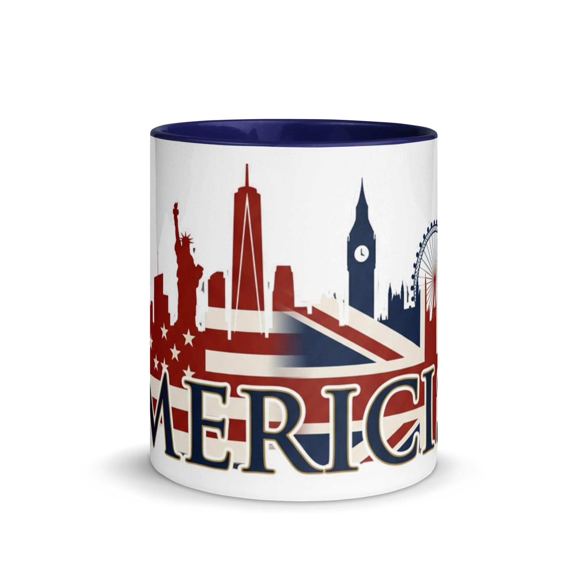 Americish Skylines Patriotic Mug w/ Navy Blue Inside | Americish