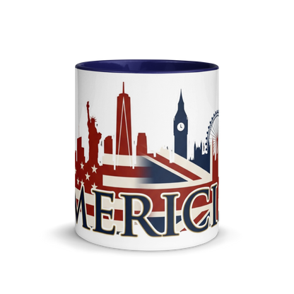 Americish Skylines Patriotic Mug w/ Navy Blue Inside | Americish