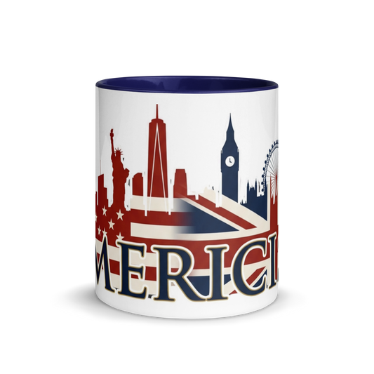 Americish Skylines Patriotic Mug w/ Navy Blue Inside | Americish