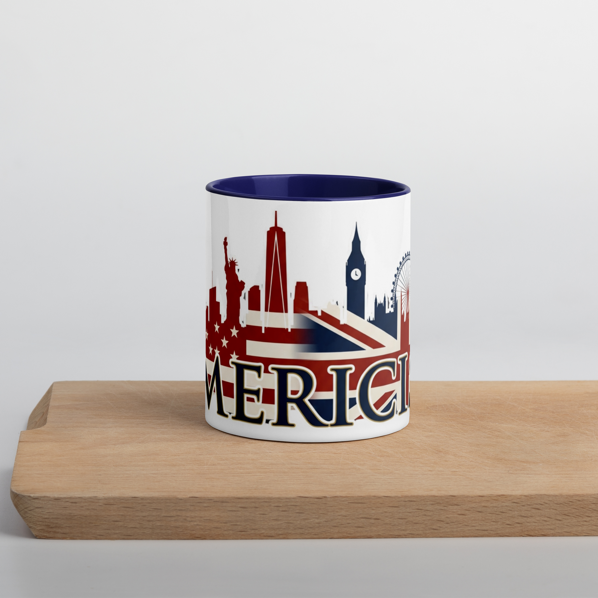 Americish Skylines Patriotic Mug w/ Navy Blue Inside | Americish