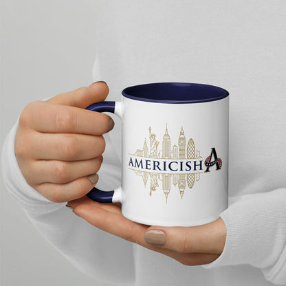 Americish Gold Skylines Mug with Navy Blue Inside | Americish