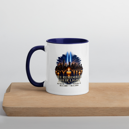 9/11-We Remember their Light Mug w/ Navy Blue Inside | Americish