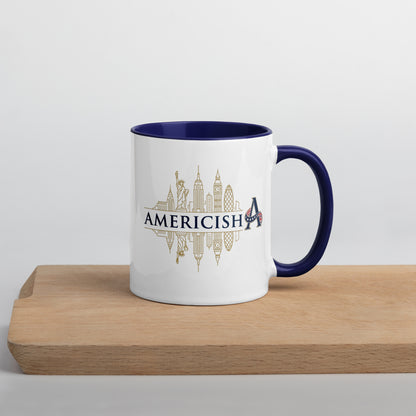 Americish Gold Skylines Mug with Navy Blue Inside | Americish