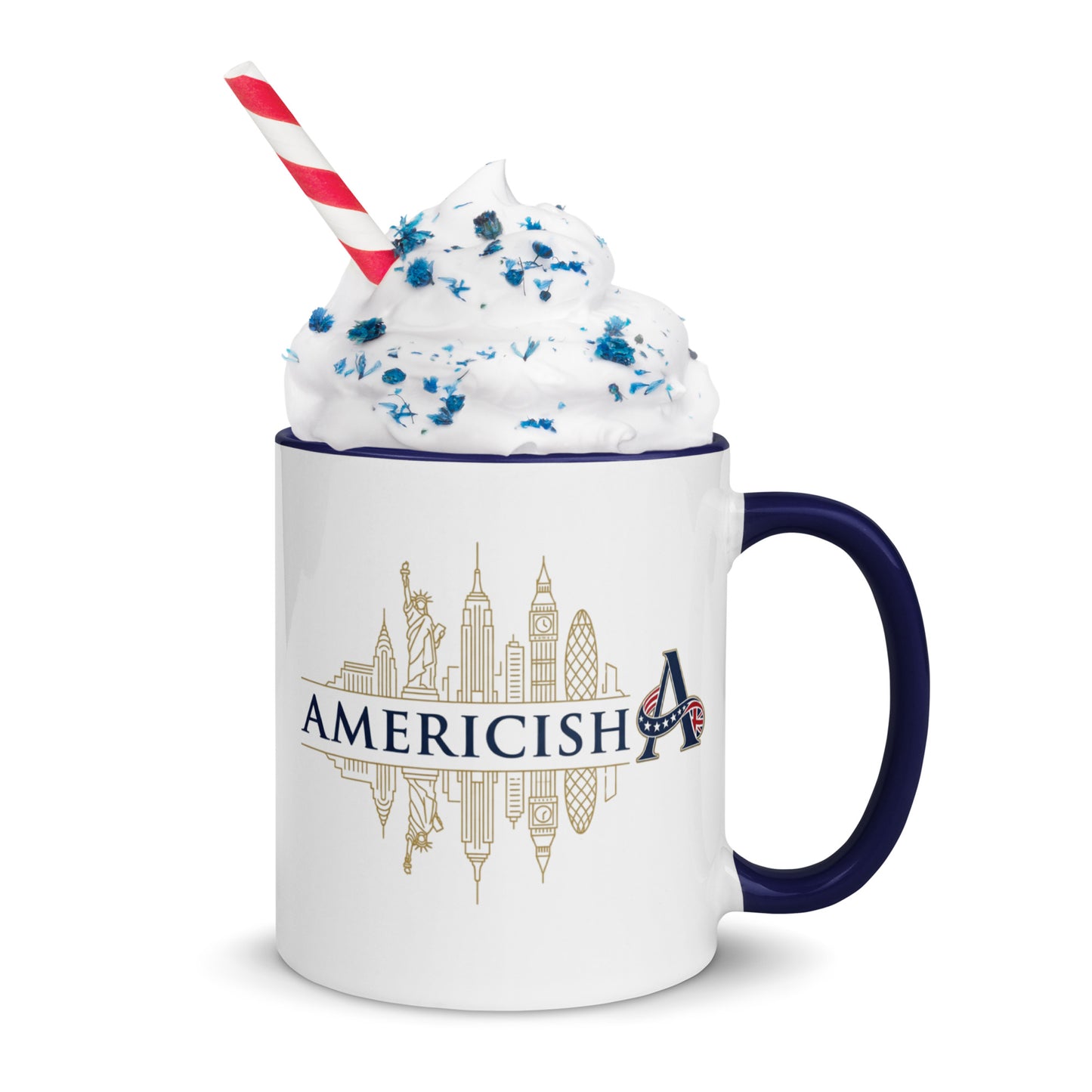 Americish Gold Skylines Mug with Navy Blue Inside | Americish