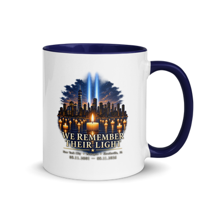 9/11-We Remember their Light Mug w/ Navy Blue Inside | Americish