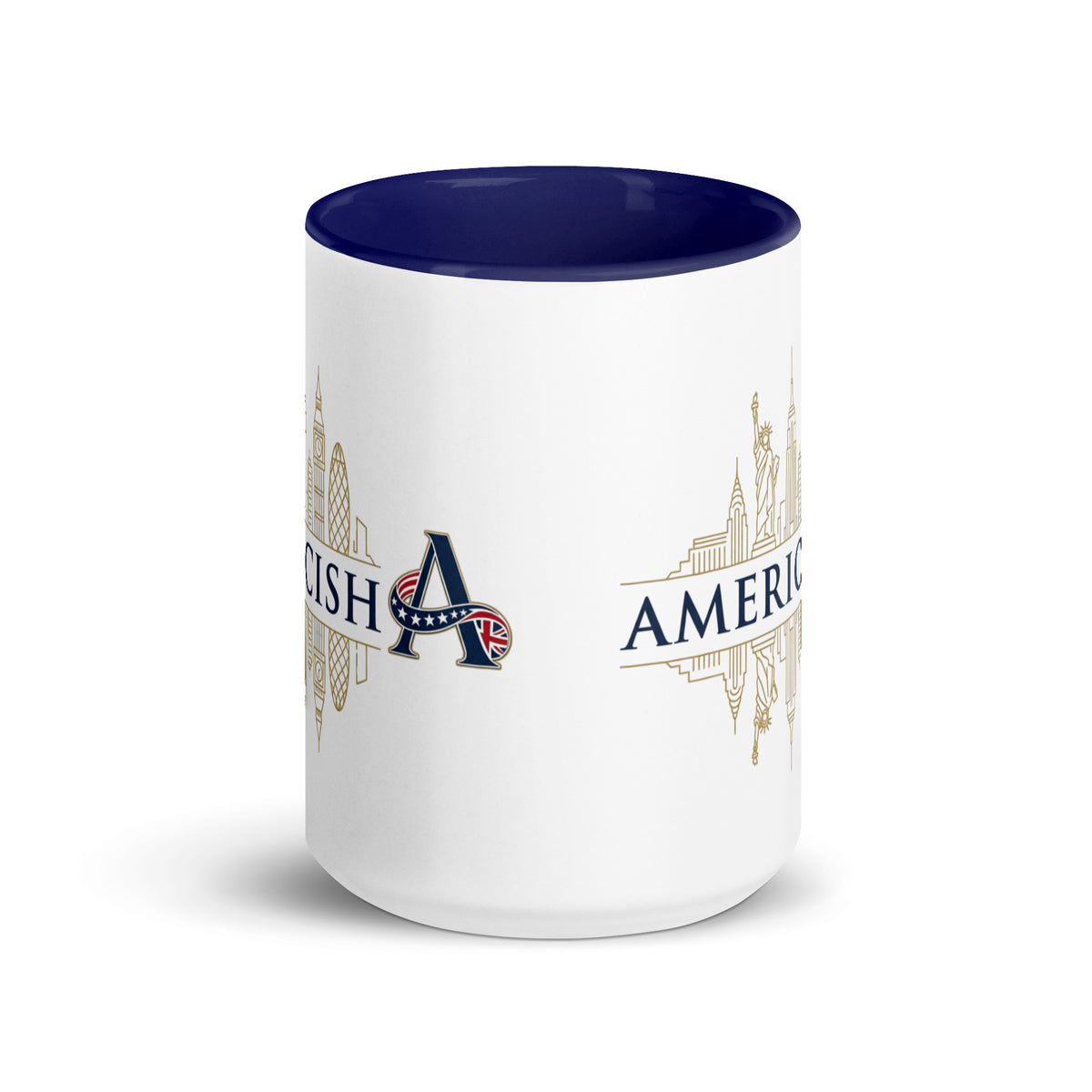 Americish Gold Skylines Mug with Navy Blue Inside | Americish