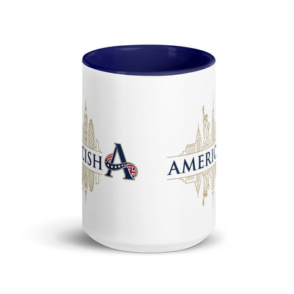 Americish Gold Skylines Mug with Navy Blue Inside | Americish