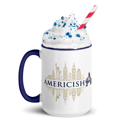 Americish Gold Skylines Mug with Navy Blue Inside | Americish