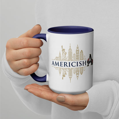 Americish Gold Skylines Mug with Navy Blue Inside | Americish
