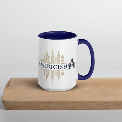 Americish Gold Skylines Mug with Navy Blue Inside | Americish